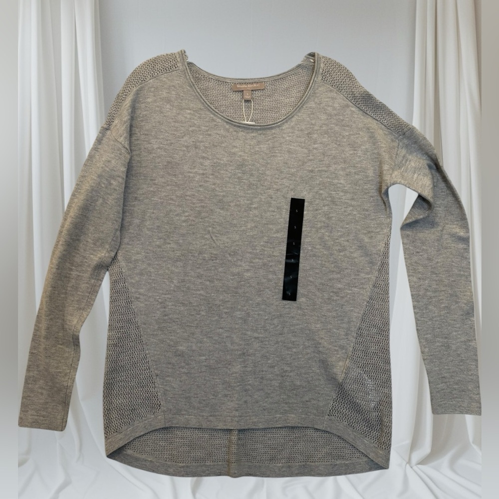 Women’s Banana Republic 100% Cotton Mesh Knit Long Sleeve Scoop Neck Sweater SzS